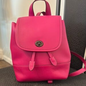 Coach Pink Leather Backpack